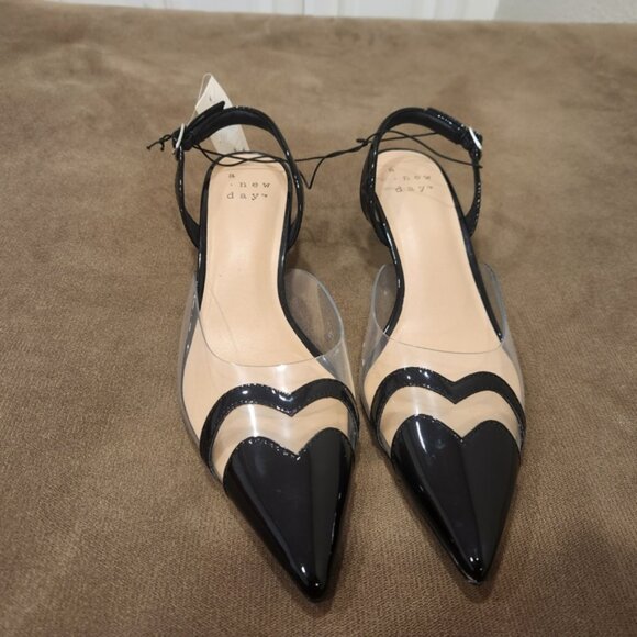 A New Day Black and Transparent Heels - Picture 1 of 6
